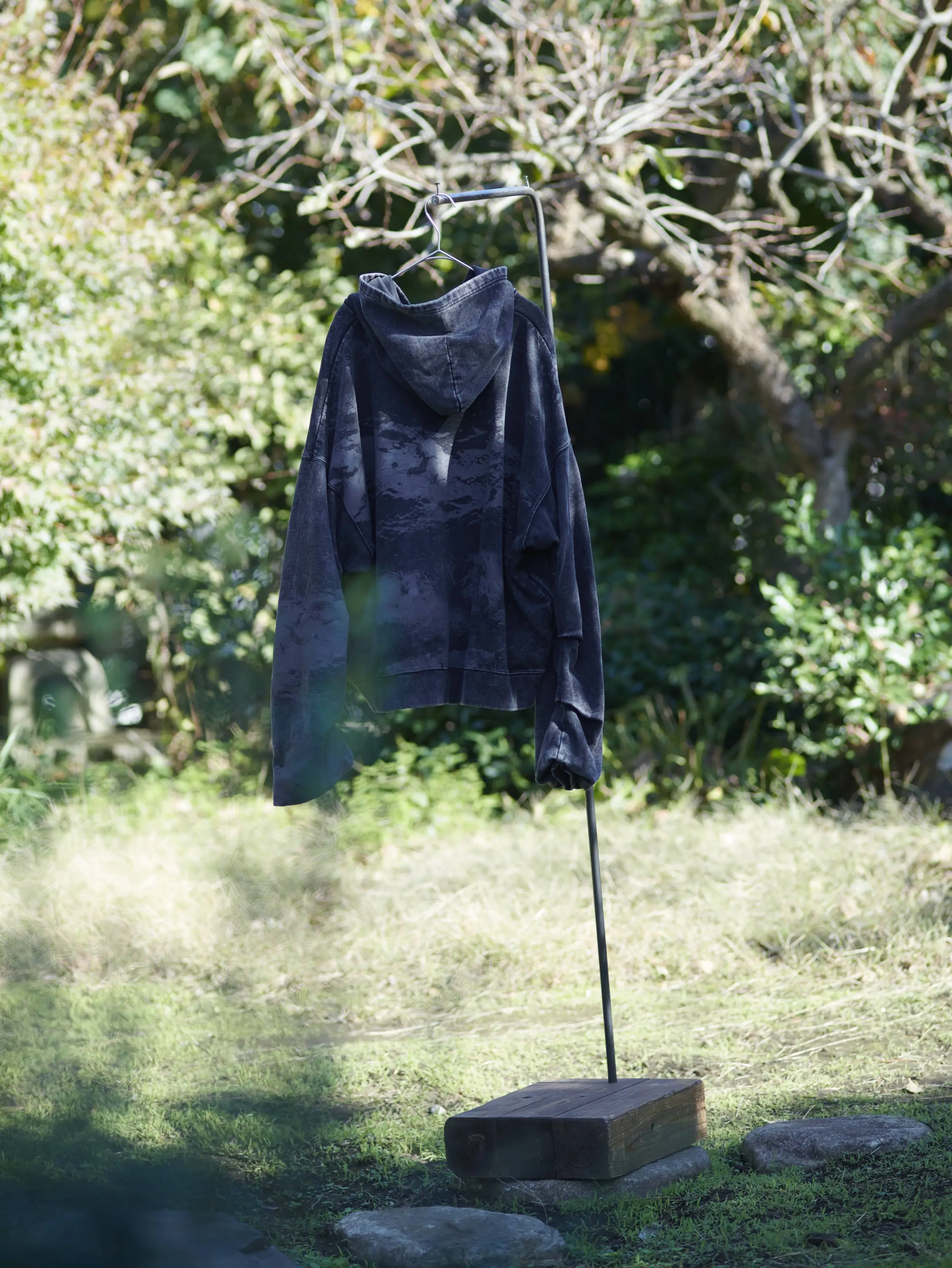 Art Printed Pigment Zip Up Parka